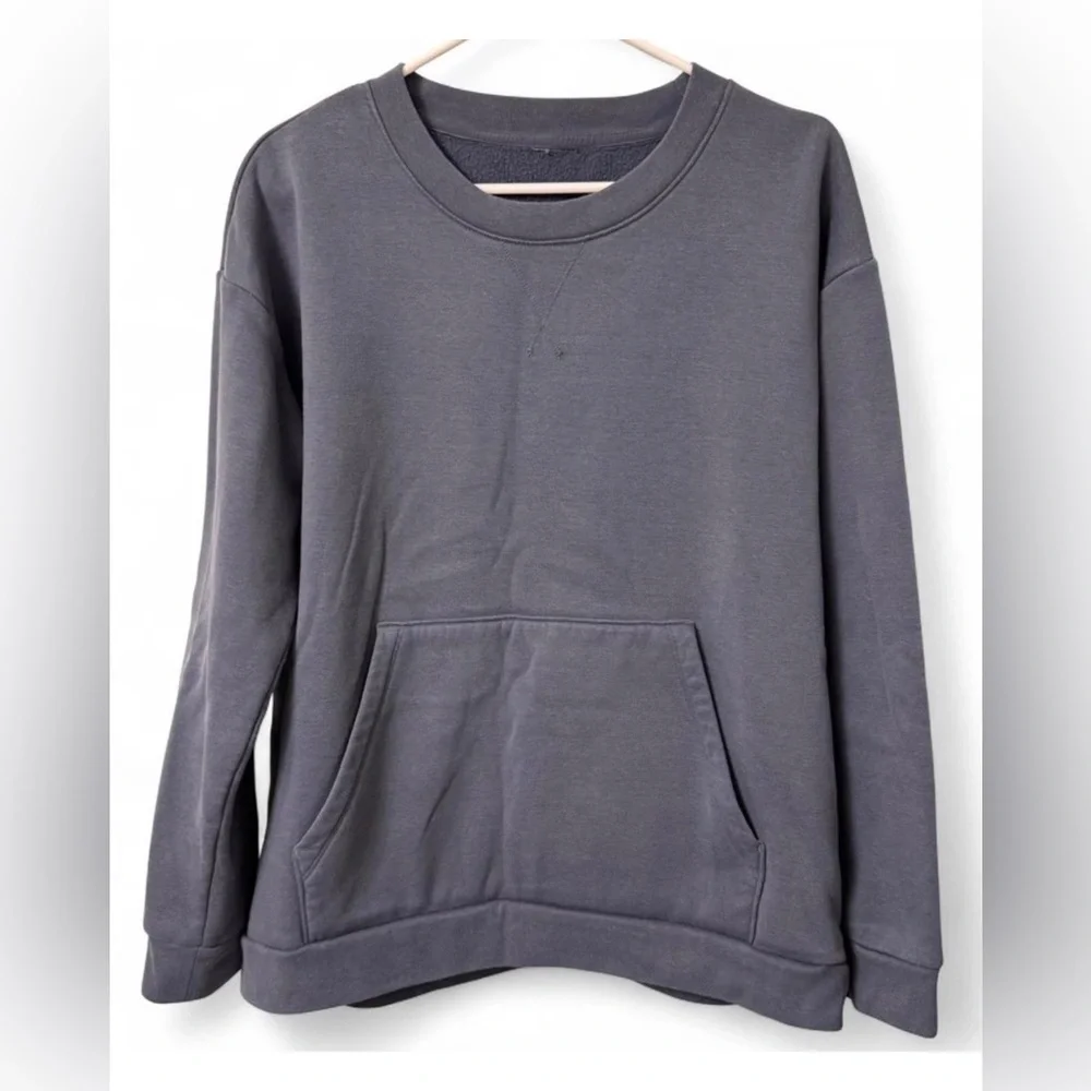 Mondetta Slate Blue Crewneck Sweatshirt Fleece Lounge Pullover - Picture 1 of 3